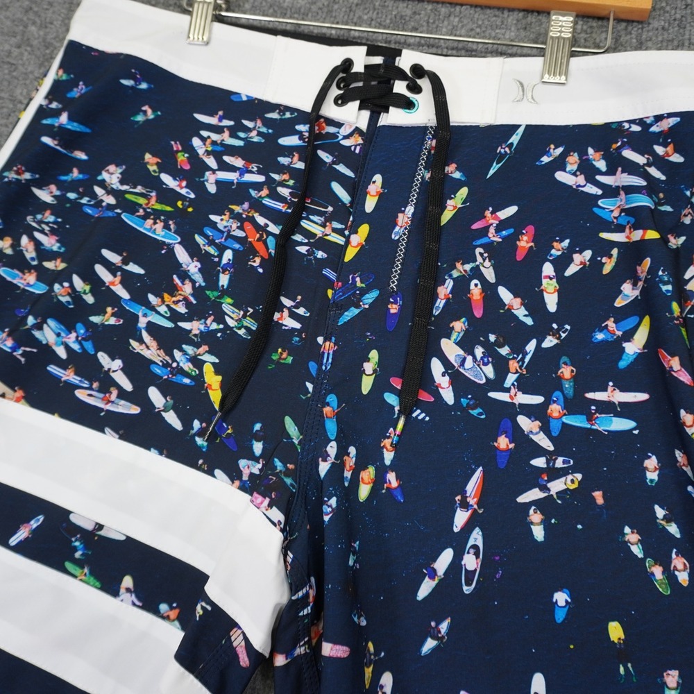 NEW Hurley Board Shorts Mens 36 Blue Ben Carlson Foundation Surfer Print Phantom - Picture 3 of 12